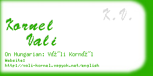 kornel vali business card